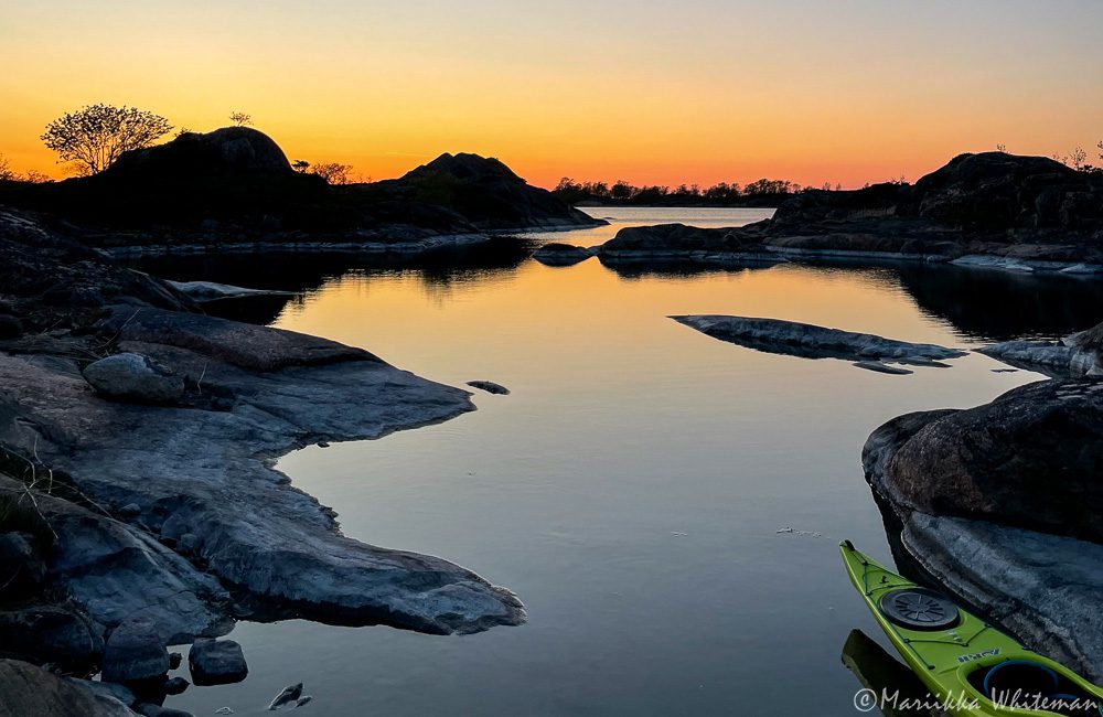 kayak in a sunset