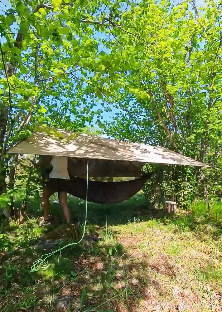 Setting up a hammock